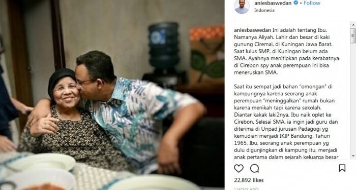 Ucapan Anies di Hari Ibu membuat banyak warganet terharu
